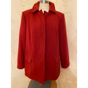 Italy Marina Rinaldi Sport Wool Blend Red Jacket L